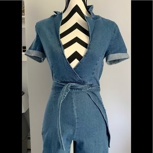 Denim jump suit/ romper